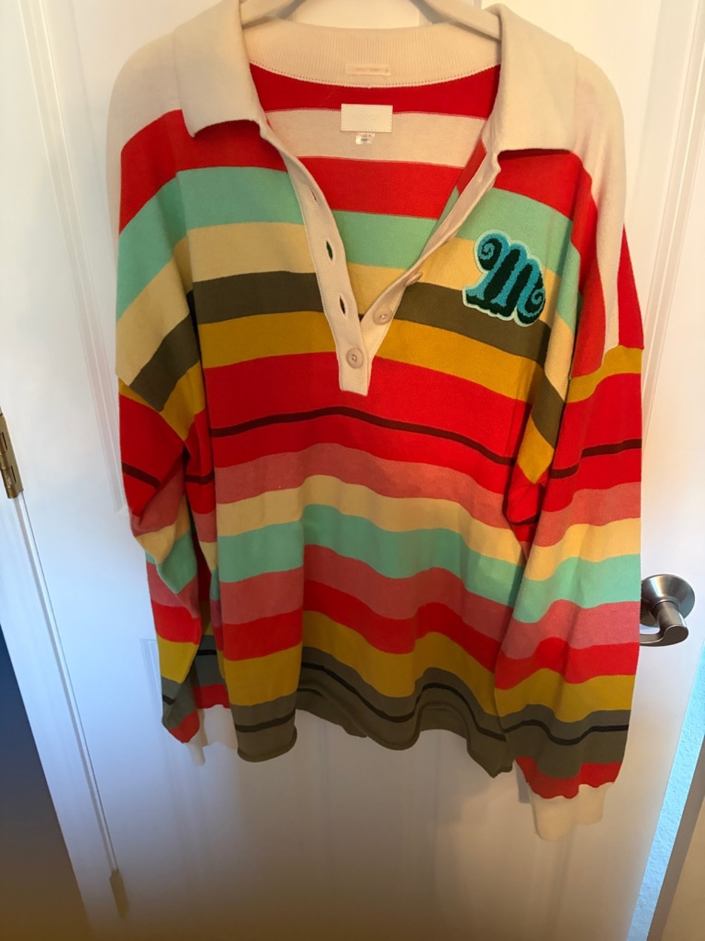 MOTHER brand “The Penalty Kick” Striped Rugby Shirt